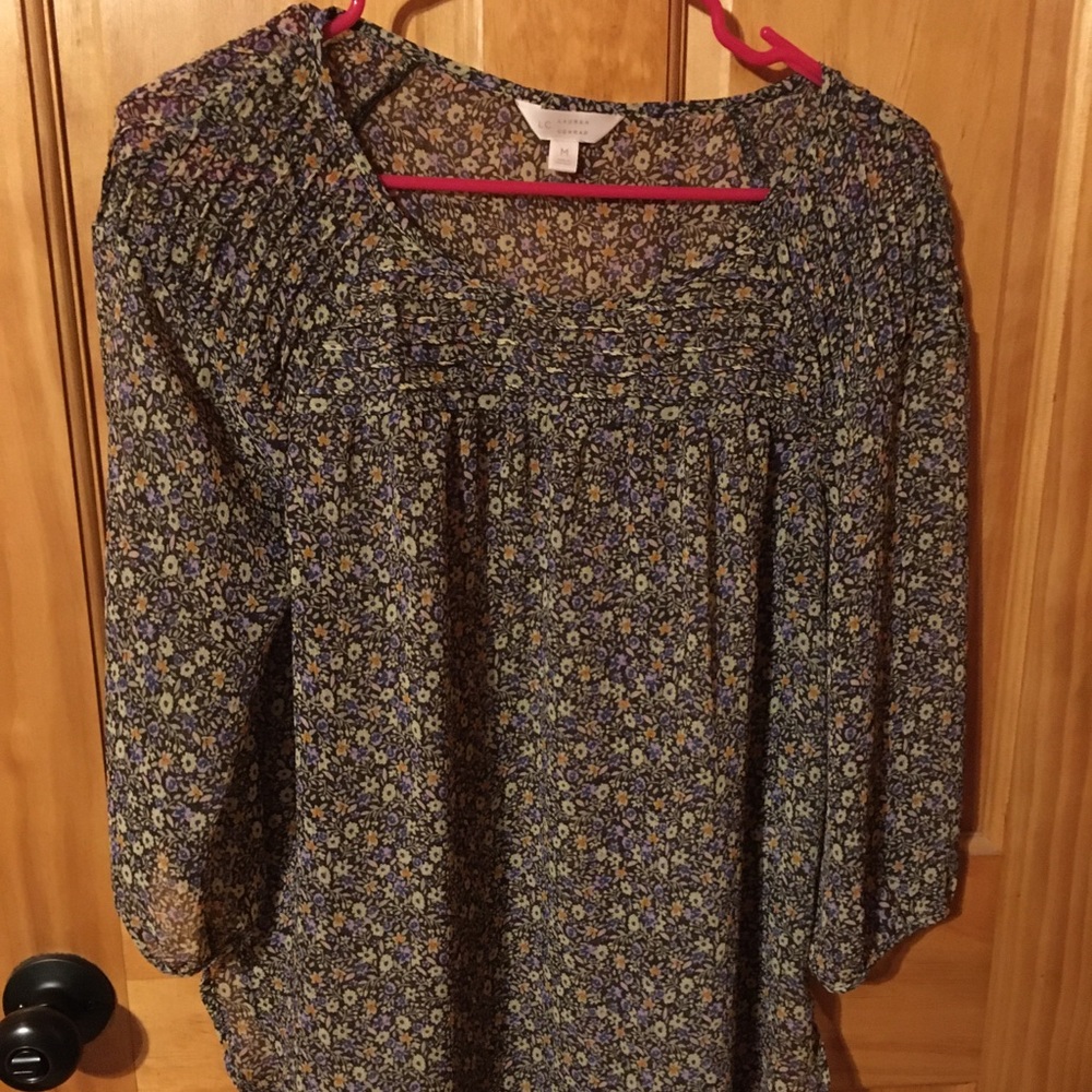 Lauren Conrad Flower Print Blouse